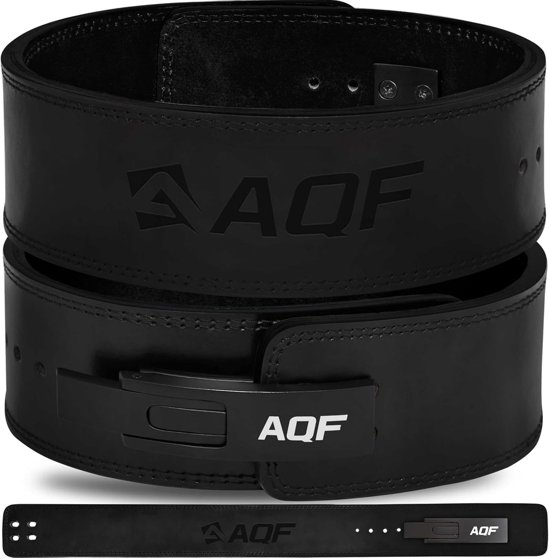 AQF Gewichthebergürtel Lever Schnalle, 4" Breit 10mm Dick Leder Belt - Genehmigt IPL USPA Kraftraini
