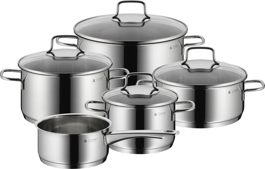 WMF Astoria Topfset Induktion 5-teilig, Kochtopf Set mit Glasdeckel für alle Herdarten, Kochgeschirr