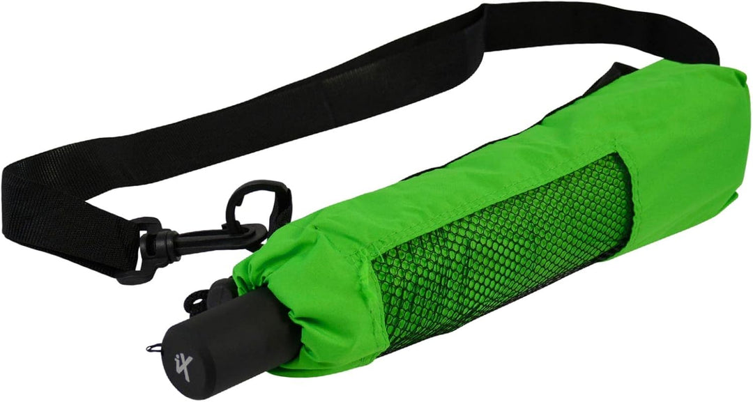 iX-brella Trekking XL Taschenschirm 115 cm gross mit Umhängetasche neon green, neon green