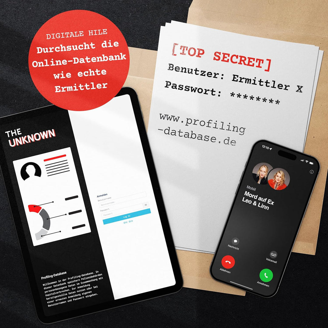 The Unknown Fall 3: Mörderische Auszeit | Das Krimispiel für True-Crime-Fans | 1-6 Spieler | Inkl. 3