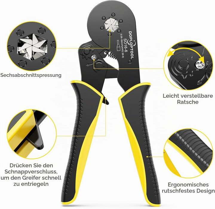 Crimpzangen Aderendhülsen Set, Sechskant Aderendhülsenzange mit 1200 stück Aderendhülsen Tool Kit (0