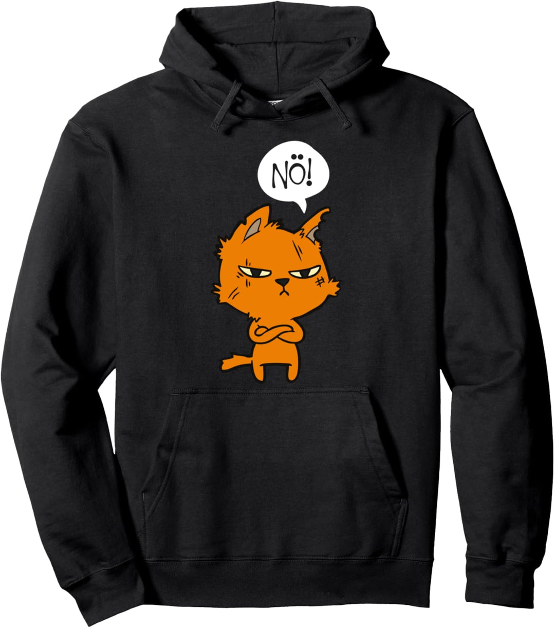 Bevor Du Fragst Nö Nein Lustige Katze Spruch Comic Statement Pullover Hoodie