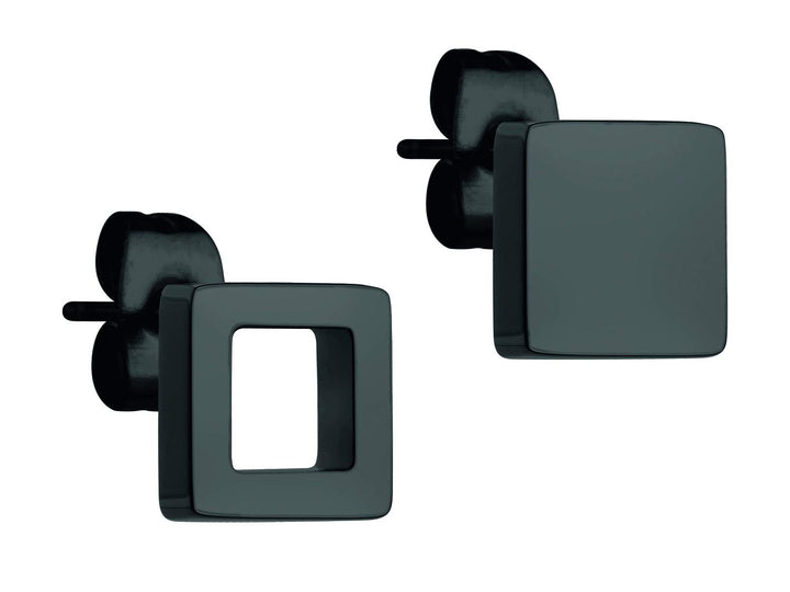 LIEBESKIND BERLIN Damen-Ohrstecker Edelstahl Schwarz, Schwarz