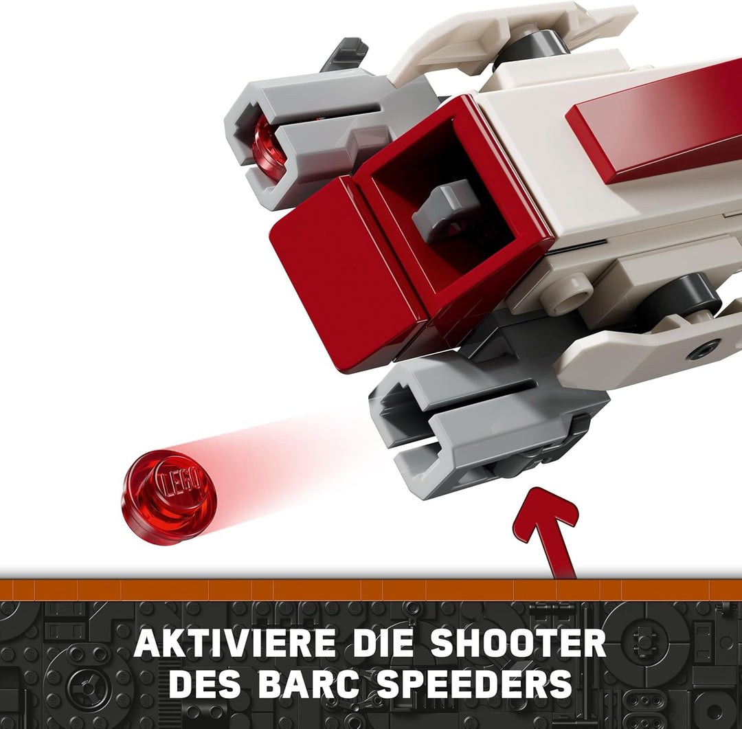 LEGO Star Wars Flucht mit dem BARC Speeder, The Mandalorian Set, Spielzeug-Bike mit Seitenwagen, ent