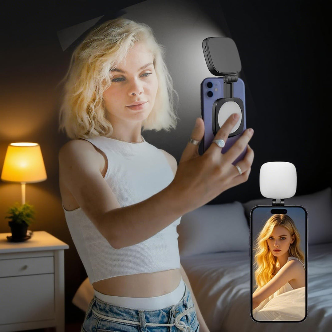 Das Magnetisch Drehbare Handy-Fülllicht mit Spiegel Eignet Sich für Verschiedene Mobiltelefone wie d