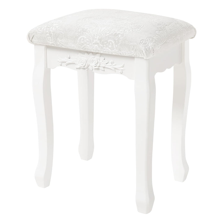 WOLTU MB6015cm Schminkhocker, Sitzhocker, Hocker Landhaus Hocker, Polsterhocker, MDF Holz, Weiss lac