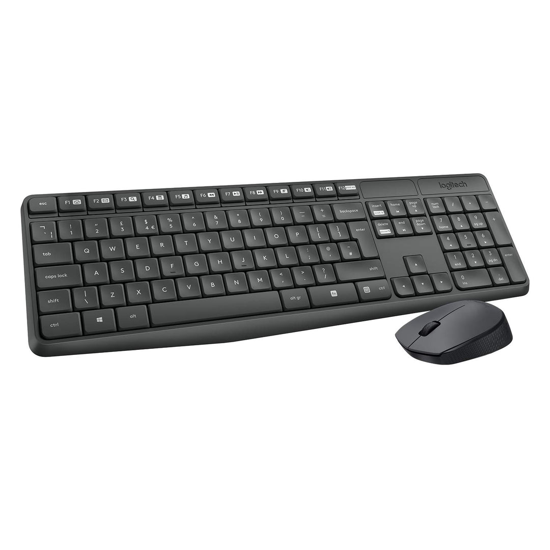 Logitech MK235 Kabelloses Set mit Tastatur und Maus für Windows, Portugiesisches QWERTY-Layout - Gra