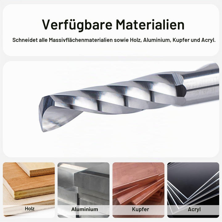 SpeTool 2 Stück Alu Fräser 8mm Schaft Einschneider VHM Fräser 32mm Schnittlänge Hartmetall Schaftfrä