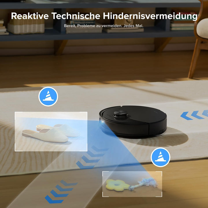 roborock Q10 S5+ Saugroboter mit Wischfunktion, 10.000 Pa HyperForce Saugkraft, Dual Anti-Tangle Sys