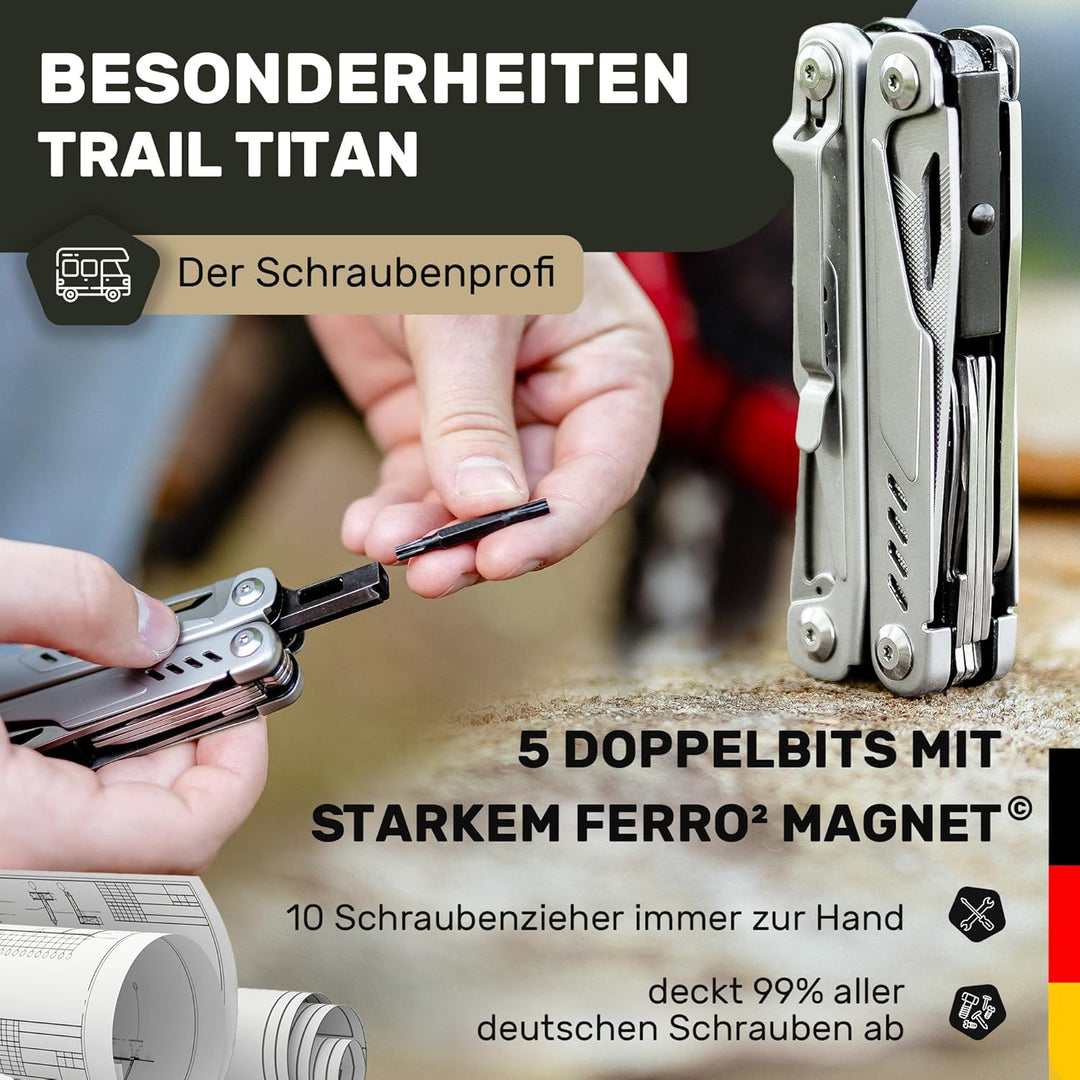 TREKLINE Premium Multitool Werkzeug [rostfreier Edelstahl] Survival Multifunktionsmesser perfektes C