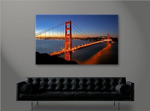 islandburner Bild Bilder auf Leinwand Golden Gate Bridge V3 1p XXL Poster Leinwandbild Wandbild Deko