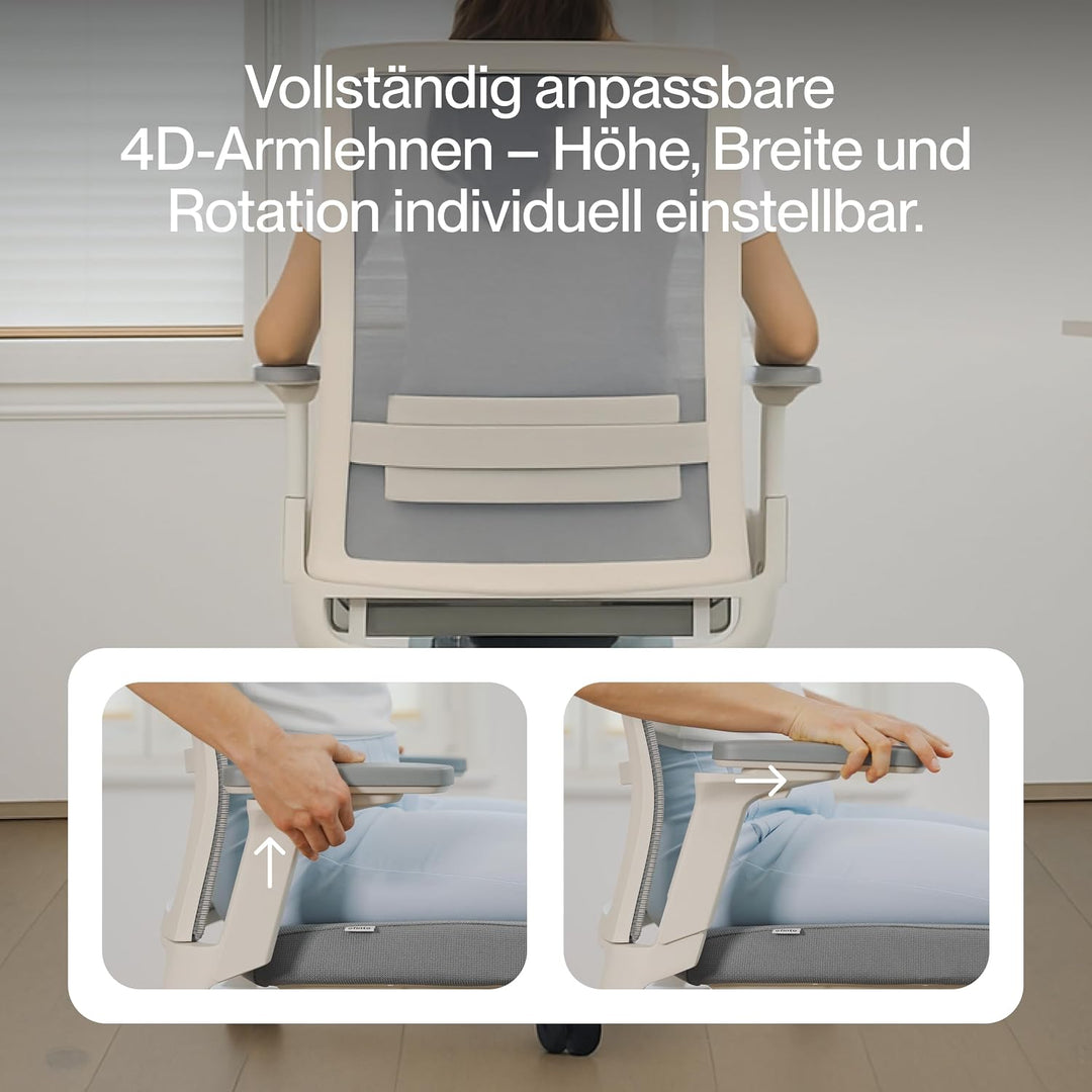 Active Bürostuhl Weiss TESTSIEGER | Ergonomischer Schreibtischstuhl mit Sitzkippfunktion &amp; adaptiver
