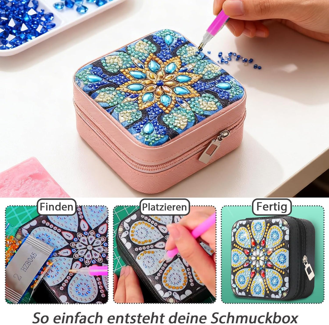 CharySim Diamond Painting Schmuckkästchen Basteln Set Daiments Painting Erwachsene Kits mit Zubehör