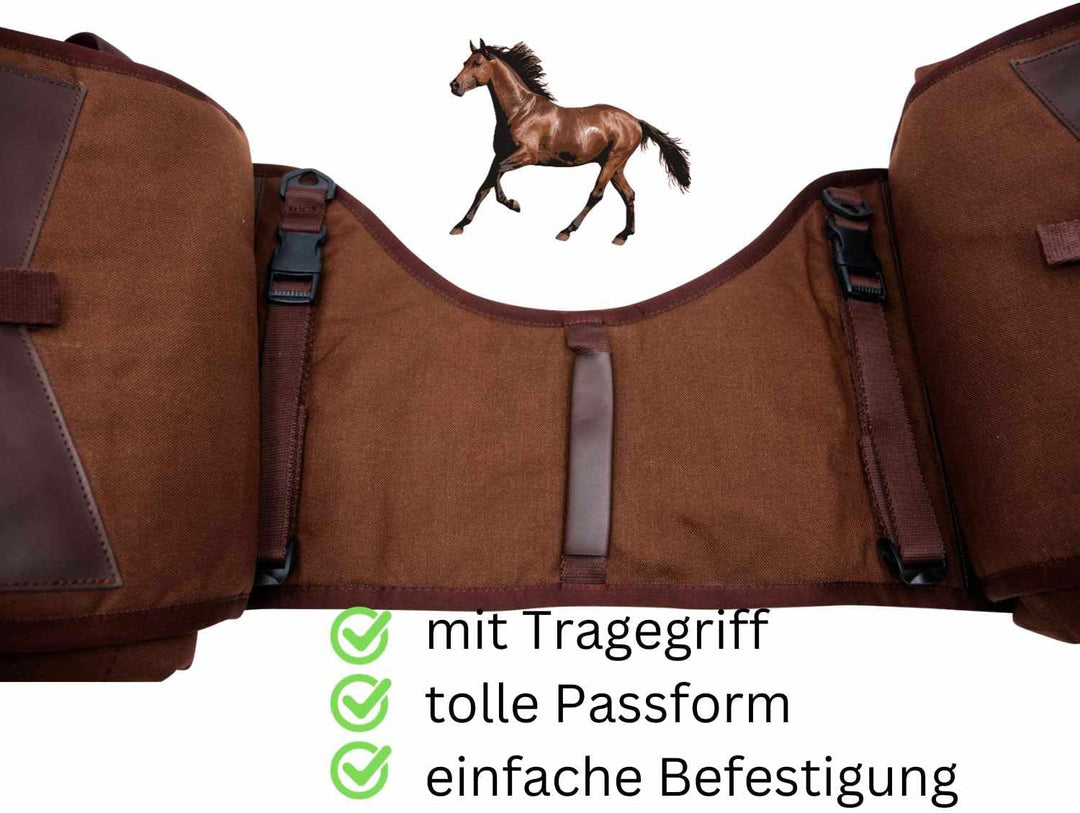 AMKA Satteltasche Packtasche für Pferde mit 4 seitlichen Taschen