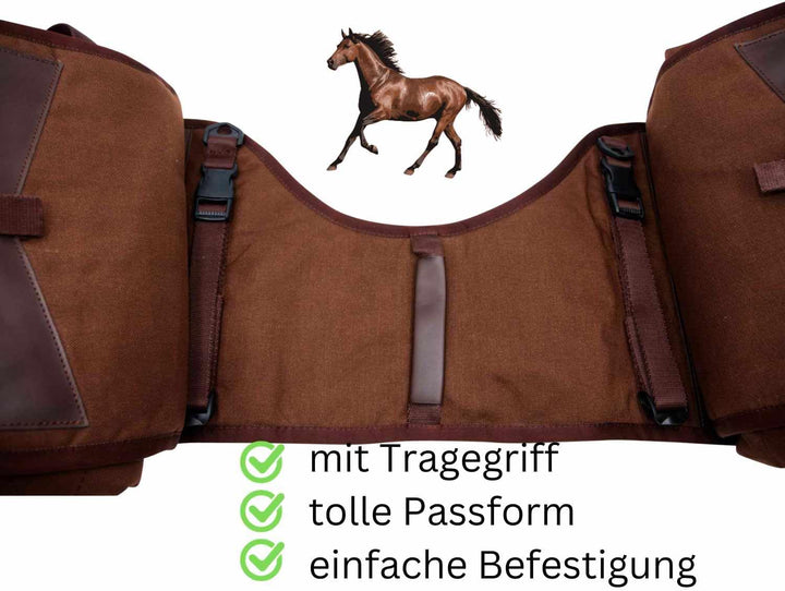 AMKA Satteltasche Packtasche für Pferde mit 4 seitlichen Taschen