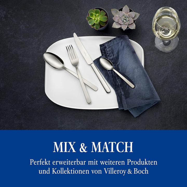 Villeroy & Boch – Louis Tafelbesteck 24 teilig für 6 Personen, spülmaschinenfest, rostfrei, Besteck