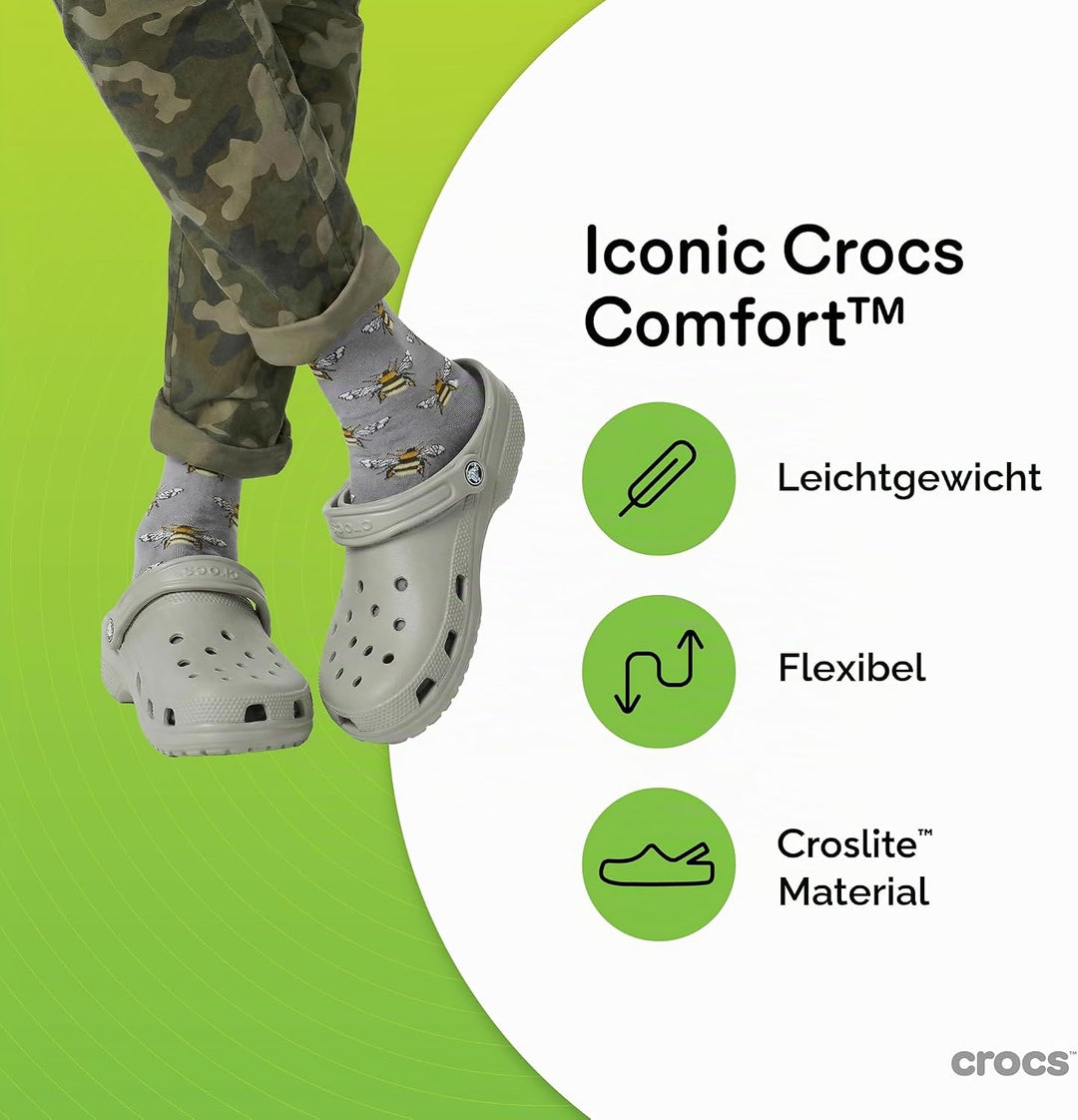 Crocs Unisex Classic Clog 45/46 EU Elephant, 45/46 EU Elephant