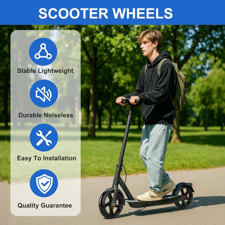 2 Stück 200mm Scooter Rollen, Stunt Scooter Ersatzräder mit ABEC-9 Lager, Härtegrad 88A, Anti-Rutsch