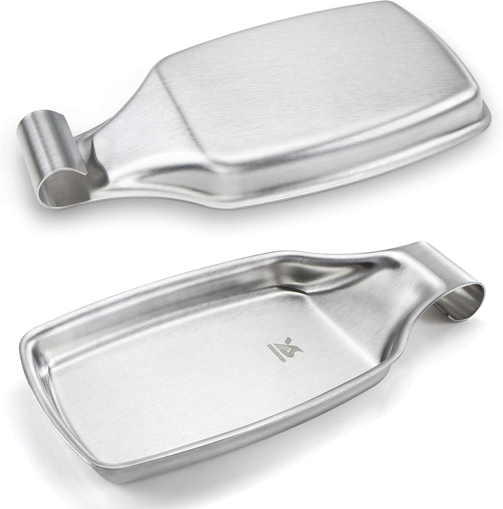 MSY BIGSUNNY Löffelablage aus Edelstahl für die Küche silber Silber 2 Stück, Silber 2 Stück