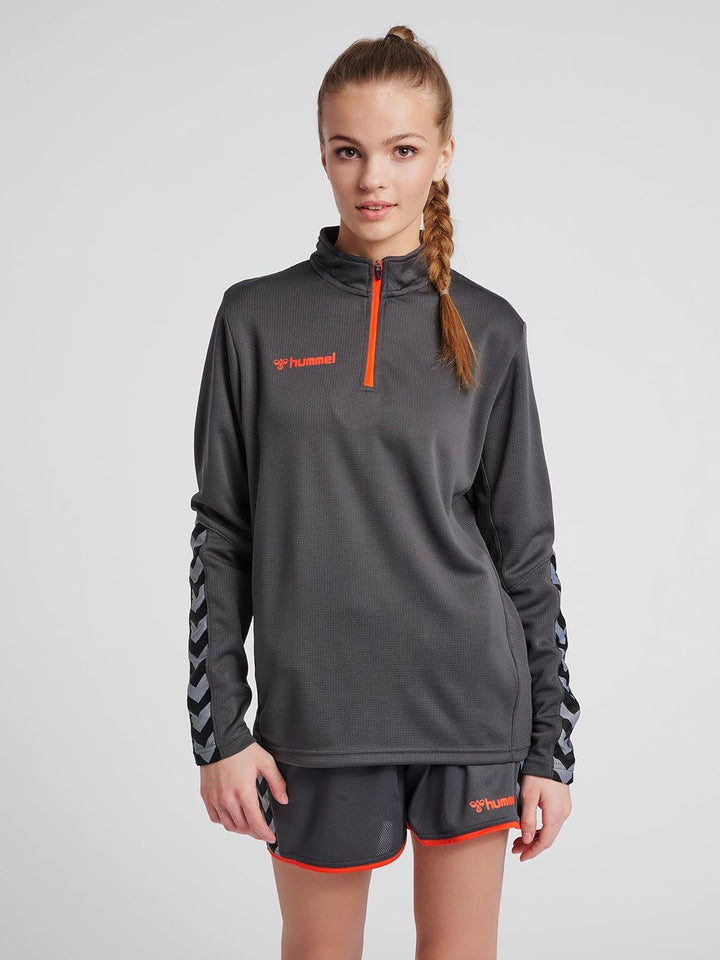 hummel Damen Hmlauthentic Half Zip Sweatshirt Woman Sweatshirt XS Asphalt, XS Asphalt