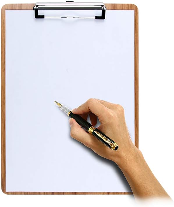 Uquelic Klemmbrett/Schreibbrett/Clipboard A5-4Pcs Klemmbretter A5 Eleganz Luxus Holzmaserung Abgerun