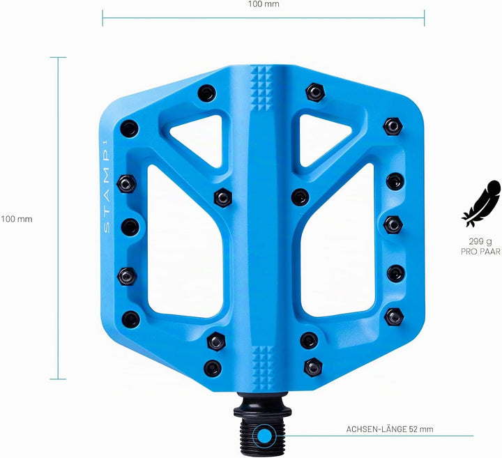 Crankbrothers Stamp Flat BMX/MTB Fahrradpedal – Plattform-Fahrradpedal, minimales Profil, Verstellba