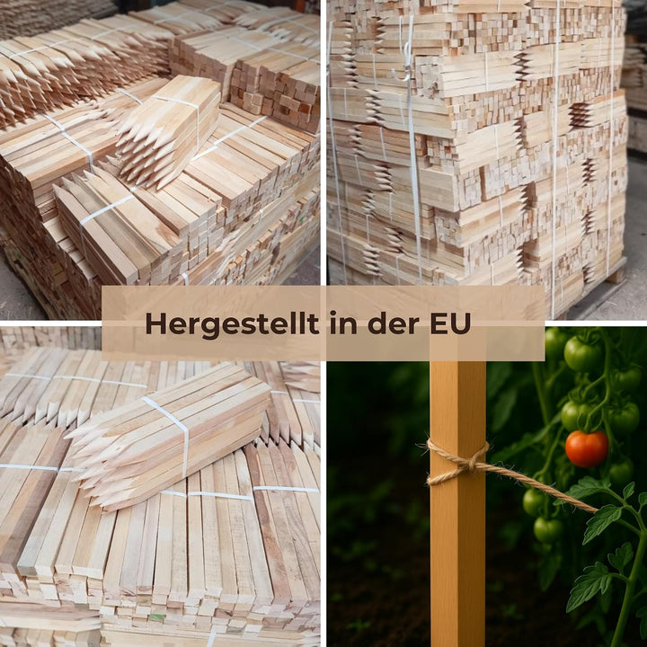Holzpfähle Buchenholz Quadratisch 50 Stück - Längen 80 cm Holzpflöcke für Markierungen Robuste Spitz