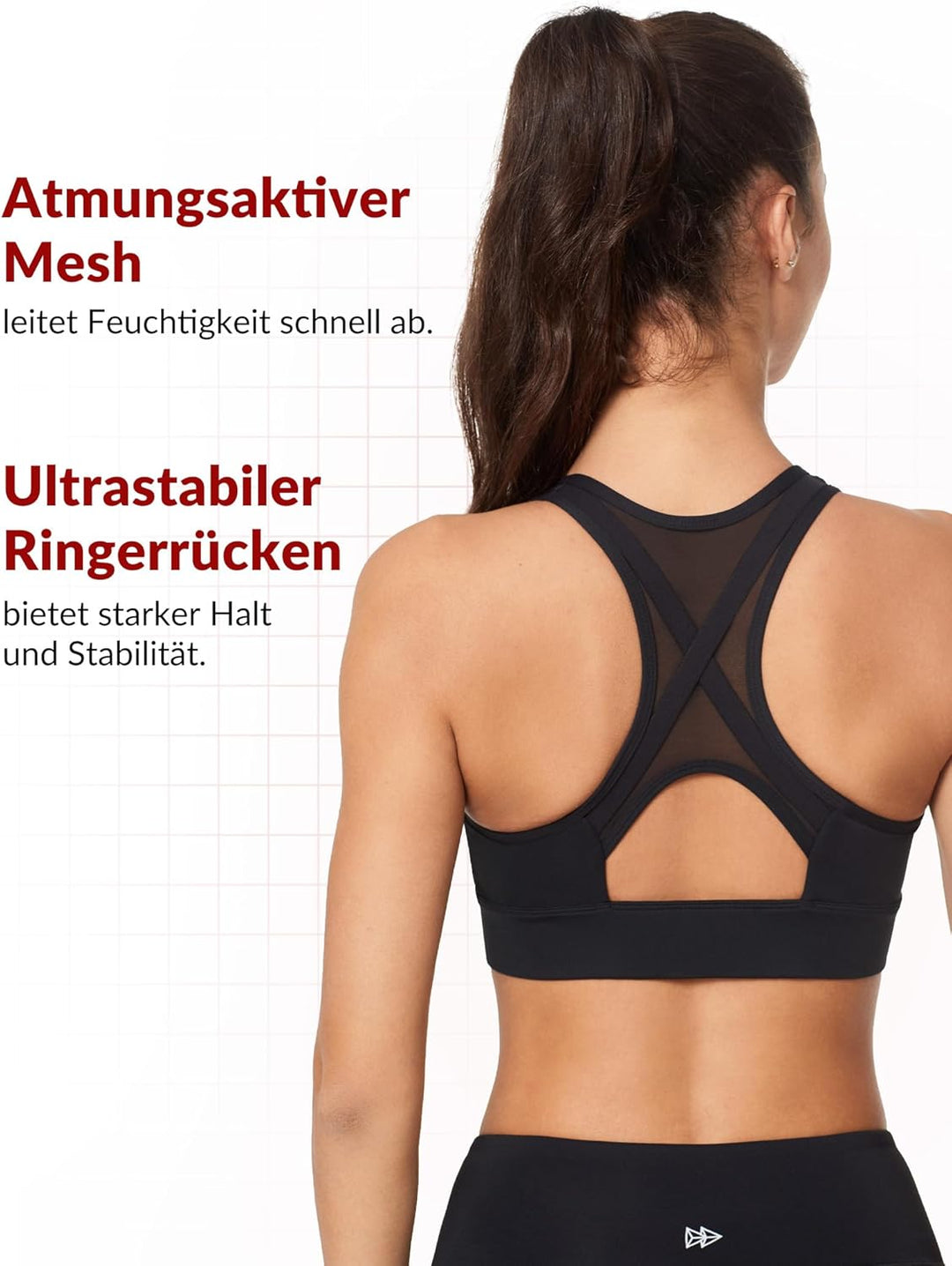 Yvette Starker Halt Sport BH Grosse Brüste mit Vorderverschluss Mesh Ringerrücken Ohne Bügel für Fit