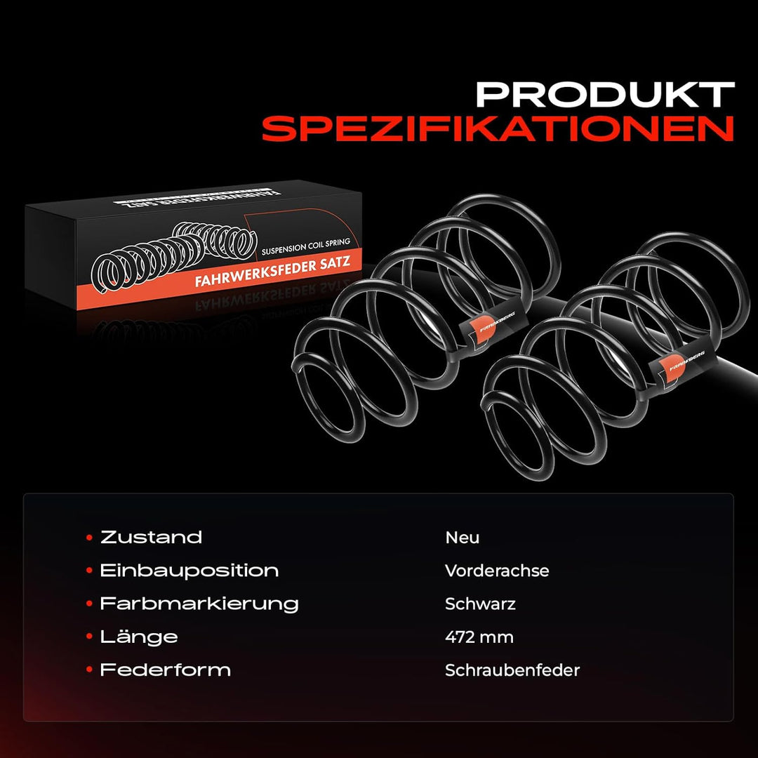 Frankberg 2x Federn Fahrwerksfeder Vorderachse Kompatibel mit XC70 Cross Country 2.4L 2000-2007 Repl
