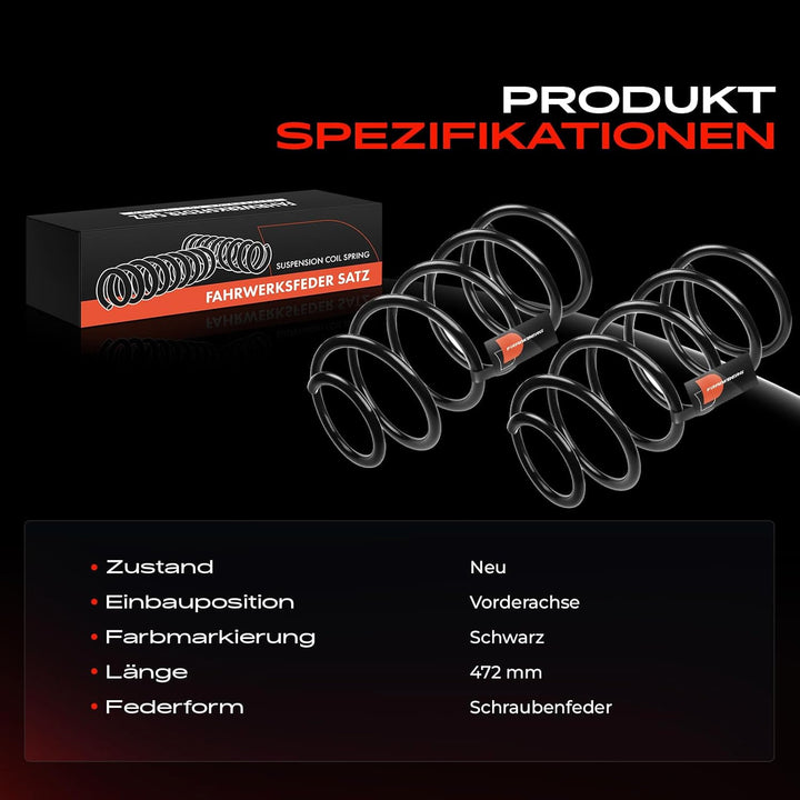 Frankberg 2x Federn Fahrwerksfeder Vorderachse Kompatibel mit XC70 Cross Country 2.4L 2000-2007 Repl