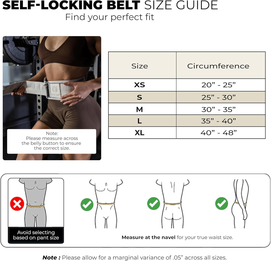 BEAR GRIP - Selbstverriegelnder Gewichthebergürtel, Premium Gewichthebergürtel für Crossfit, Powerli