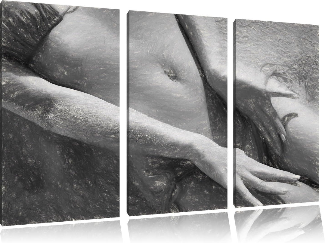 Pixxprint Sexy Frau im Bikini am Strand als Leinwandbild/Grösse: 3 Teilig (120x80) cm/Wandbild/Kunst