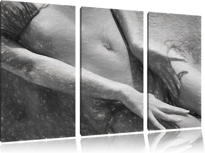 Pixxprint Sexy Frau im Bikini am Strand als Leinwandbild/Grösse: 3 Teilig (120x80) cm/Wandbild/Kunst
