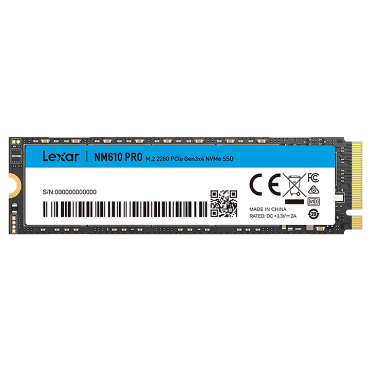Lexar NM610PRO 500GB SSD, M.2 2280 PCIe Gen3x4 NVMe 1.4 Internal, Up to 3300 MB/s Read, 1700 Writes,