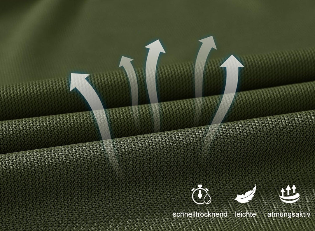 donhobo Poloshirt Herren Langarm Golf Shirts Atmungsaktiv Schnelltrocknend Army Polo T-Shirts Outdoo
