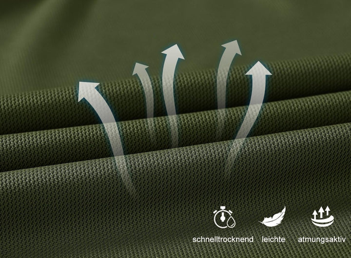 donhobo Poloshirt Herren Langarm Golf Shirts Atmungsaktiv Schnelltrocknend Army Polo T-Shirts Outdoo
