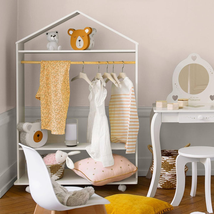 Kinderkleiderschrank mit Rollen - Weiss - Atmosphera créateur d'intérieur cm Weiss, cm Weiss