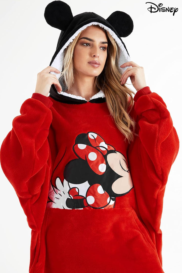 Disney Übergrosse Kapuzenpullover Damen Hoodie Decke Mädchen Teenager Herren Rot, Rot