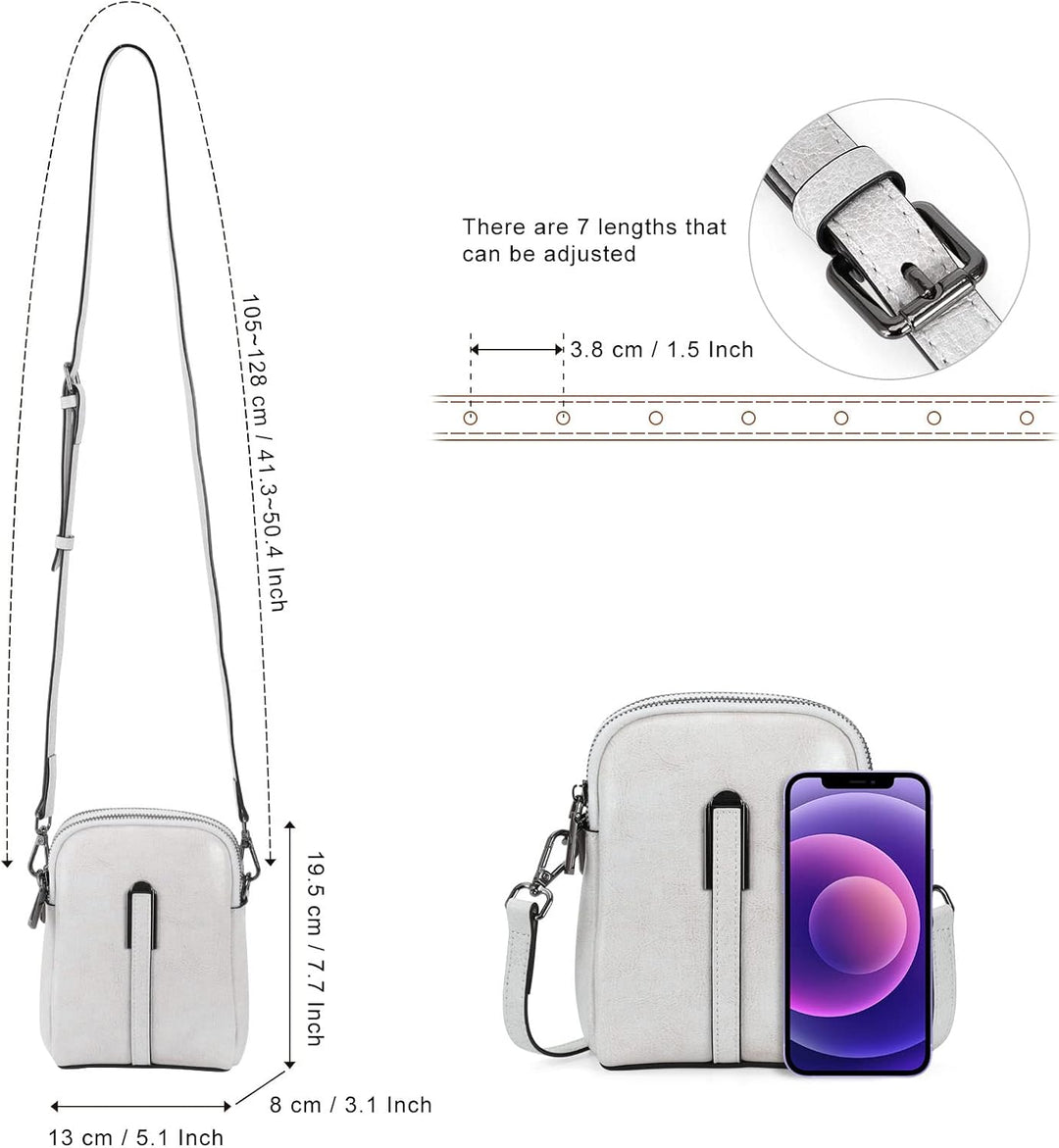 HUA ANGEL Handy Umhängetasche mit Geldbörse Damen Leder modern Crossbody Handy Tasche Umhänge Mädche