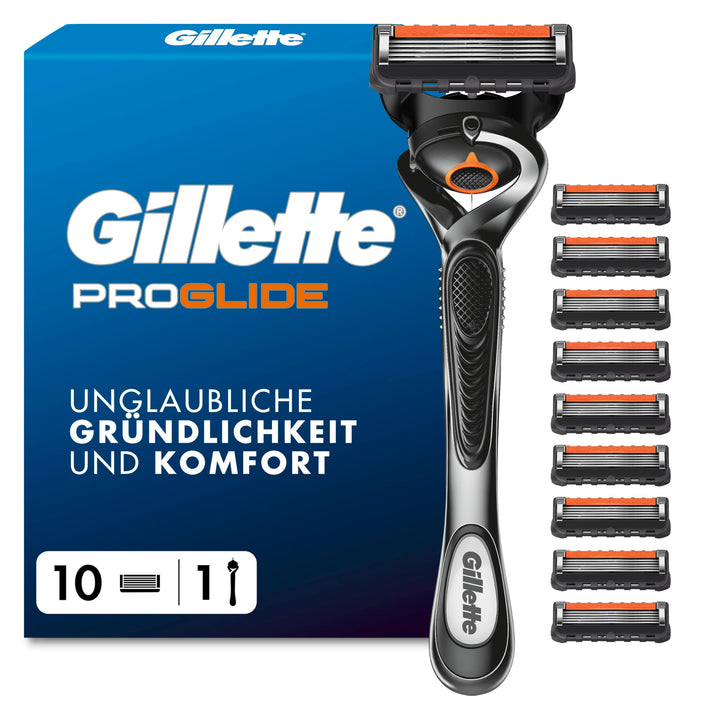 Gillette Fusion5 Proglide 1 Rasierer 10 Ersatzklingen mit neuem Everglide Gleitstreifen für noch san