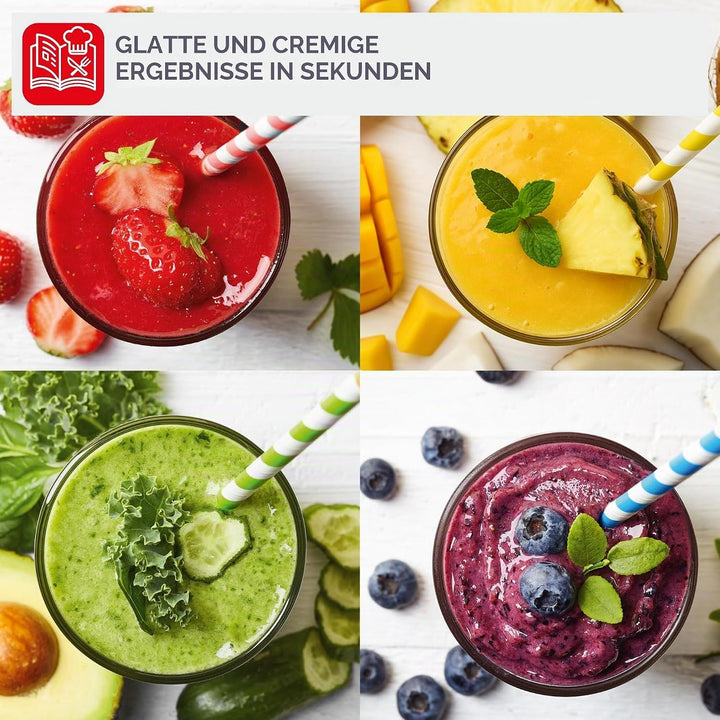 Moulinex Dailychef Weiss DD5511 Stabmixer, 600 W, bis zu 30% schnellere Ergebnisse, 2 Geschwindigkei