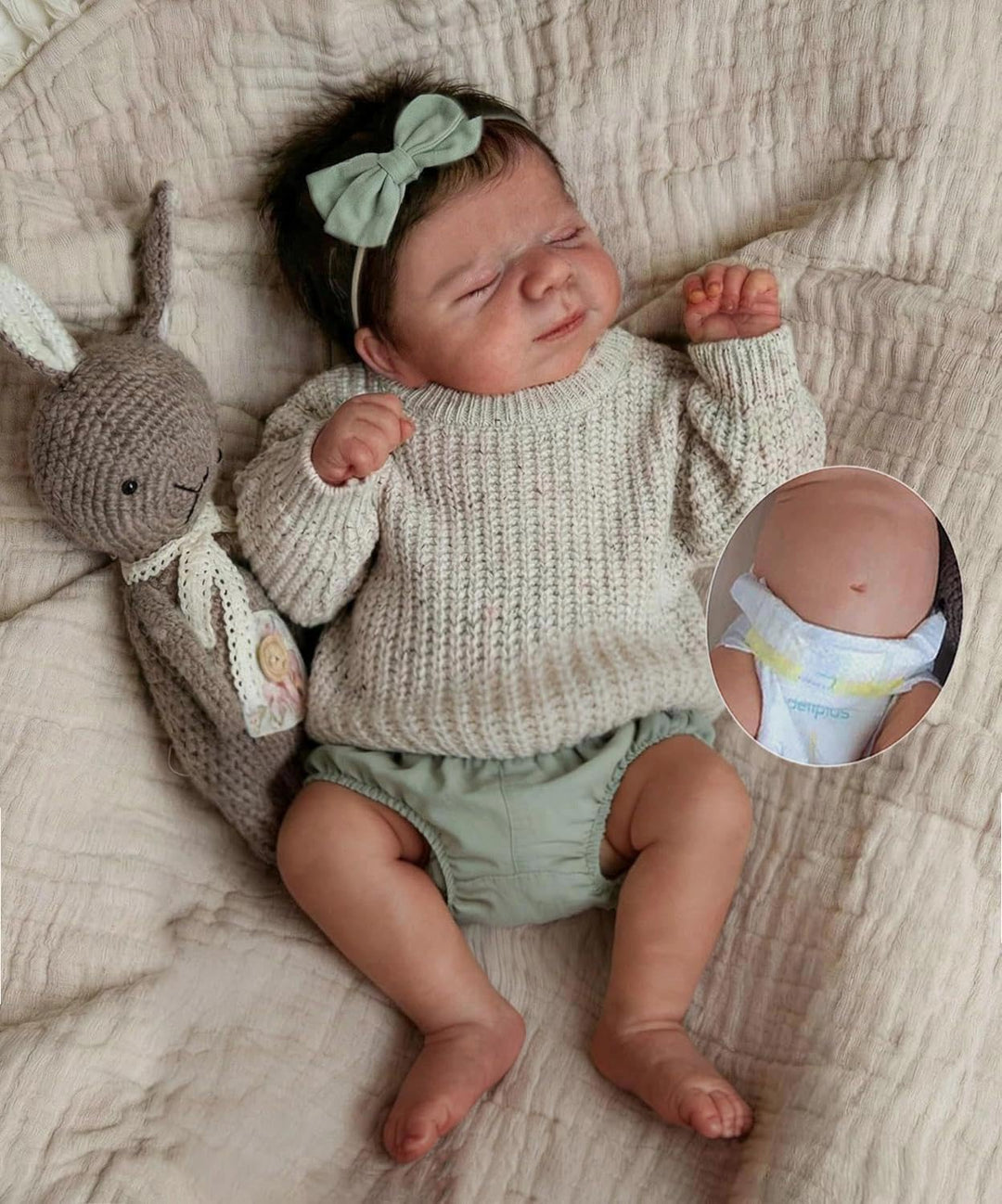 Zero pam Reborn Baby Mädchen-48CM Reborn Baby Vollsilikon Lebensecht, Lebensechte Babypuppen Wie Ech