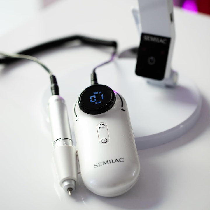 Semilac Nagelfräser Compact Lite – Kabellose Elektrische Nagelfeile mit Akku 2000mAh, 30.000 U/min,