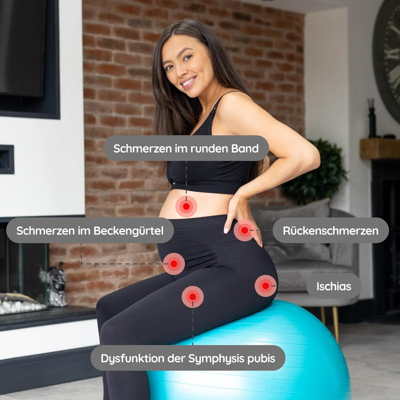 BABYGO Gymnastikball Schwangerschaft Sitzball Büro Schwanger Yoga Pezziball | inklusive Schwangersch