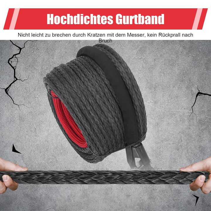 Synthetisches Windenseil, 10mm X 30m Synthetik-Kunststoff-Seil Seil-Winde Winden UV Beweis Abnutzung