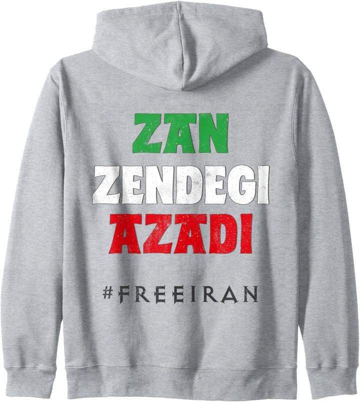 Iranische Flagge ZAN ZENDEGI AZADI Unterstützung iranische Frauen Protest Kapuzenjacke