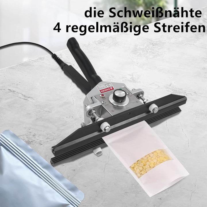 Handheld Heisssiegelgerät, 300mm (12"), 500W, 0-300℃, Versiegelungsgerät mit 1.8m langem Netzkabel,