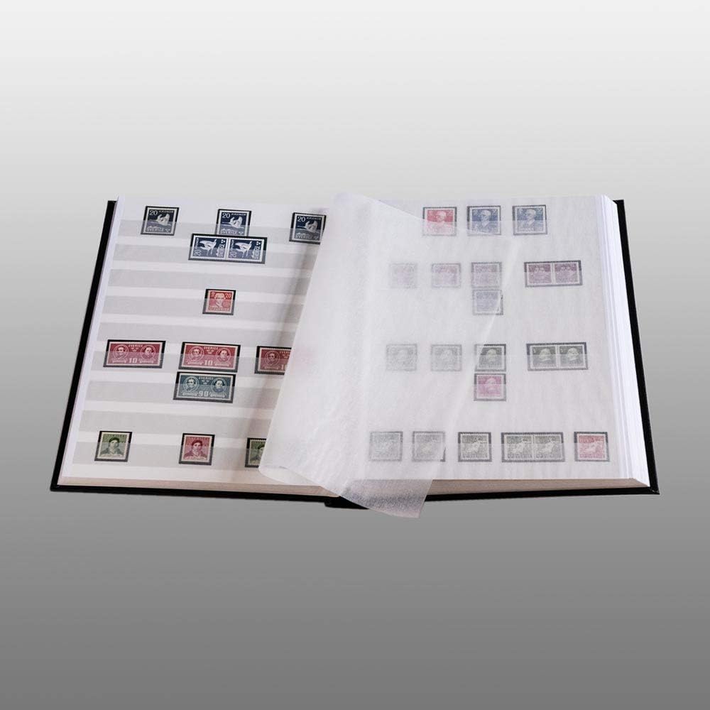 Prophila 60 weisse Seiten Briefmarkenalbum wattiert mit Kassette grün