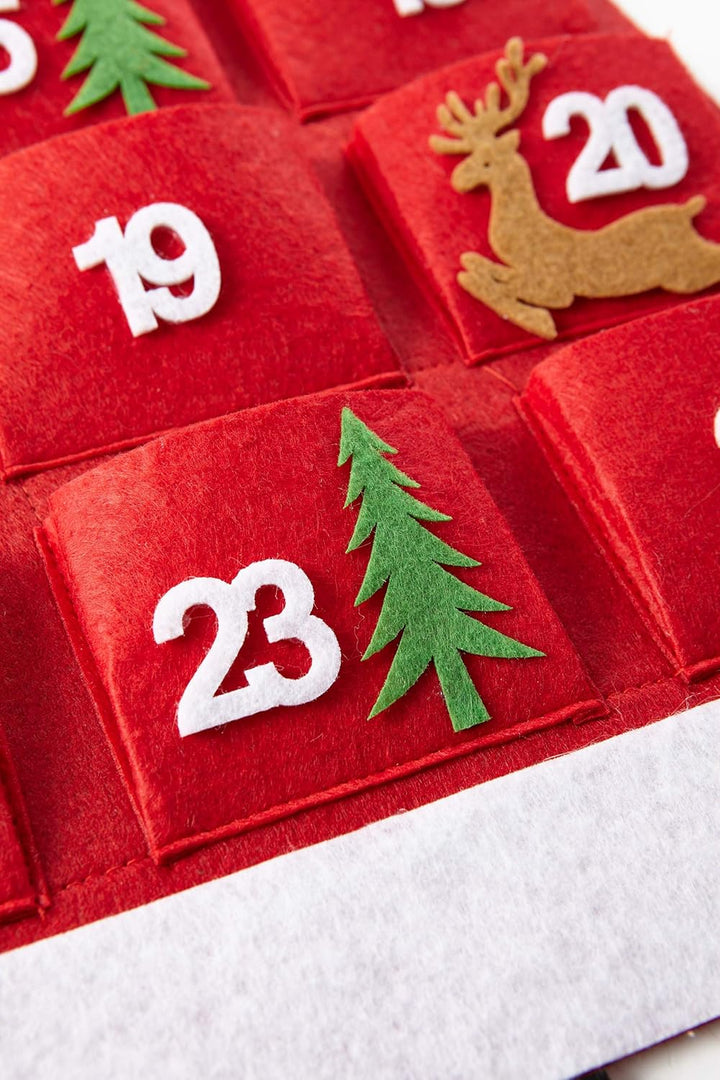 HEITMANN DECO 93341 Filz-Adventskalender Santa - Adventskalender zum Befüllen und Aufhängen - Weihna