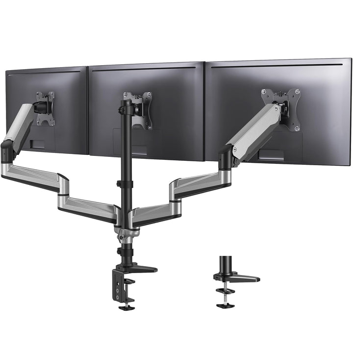 HUANUO Monitor Halterung 3 Monitore für 17-32 Zoll Bildschirme, Bildschirmhalterung 3 Monitore Höhen